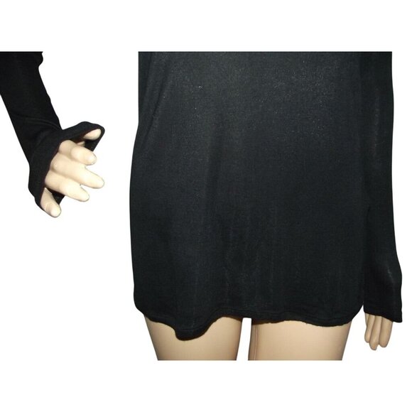 White House Black Market Shirt Womens Small black long sleeve ribbed knit crew - Picture 6 of 11